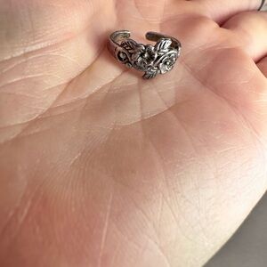 Adjustable Silver Floral Toe Ring